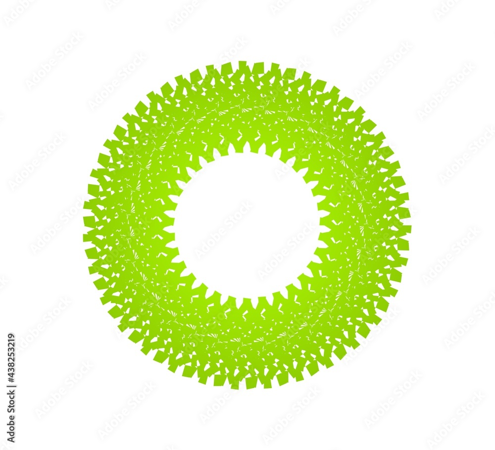 Poster abstract green circular pattern from planes. 3d rendering image.
