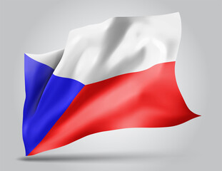 Czech Republic, vector 3d flag isolated on white background