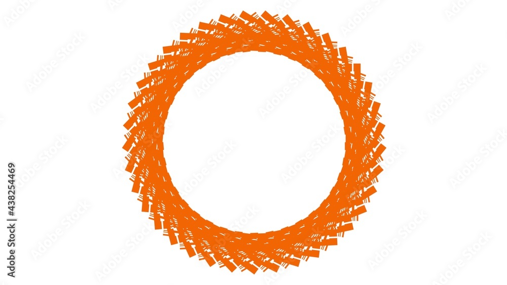 Poster abstract yellow circular pattern from planes. 3d rendering image.