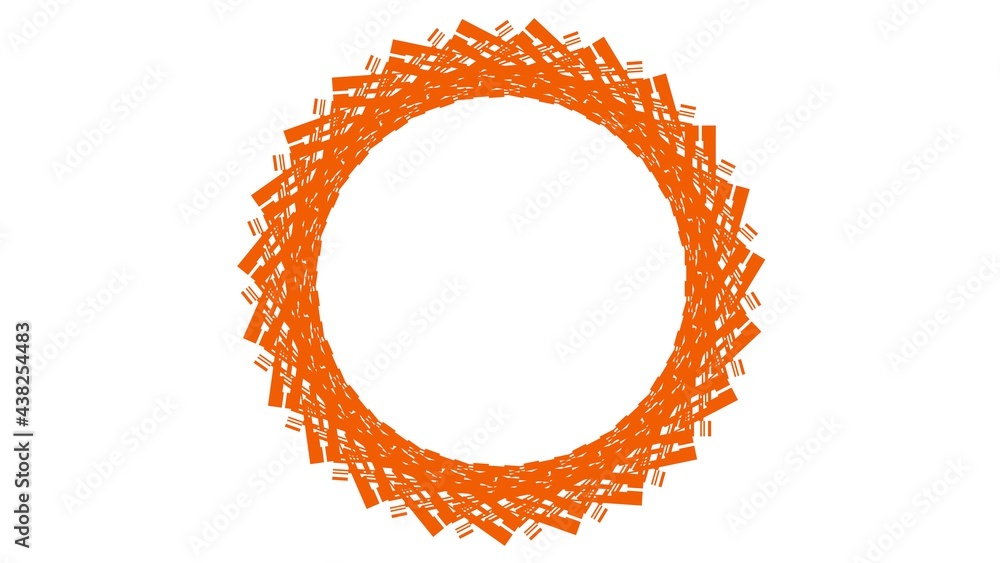 Poster abstract yellow circular pattern from planes. 3d rendering image.