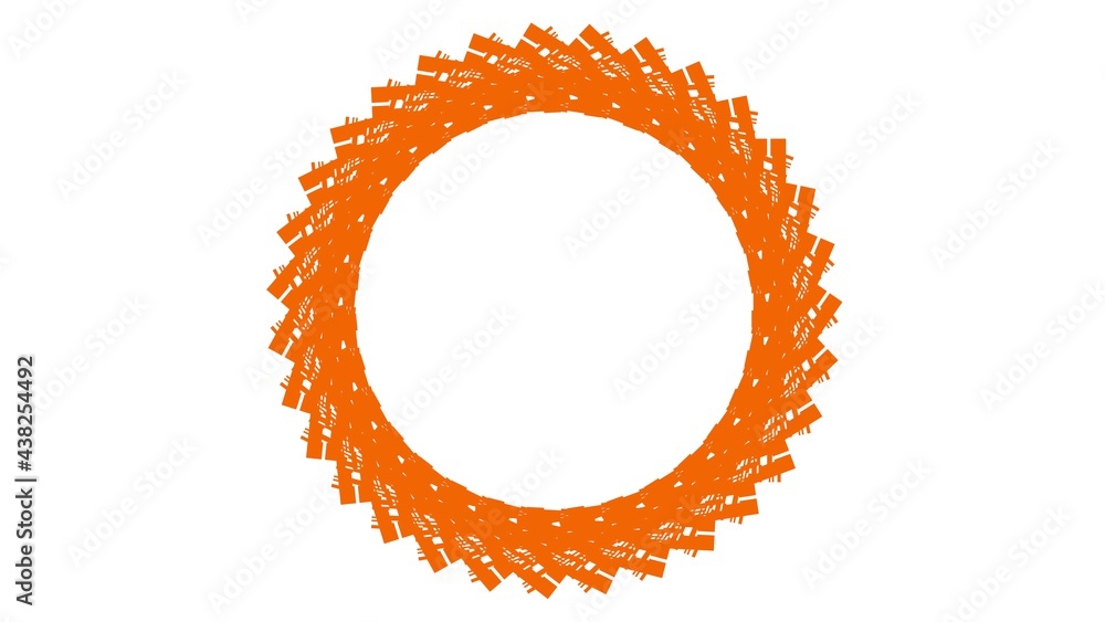 Poster abstract yellow circular pattern from planes. 3d rendering image.