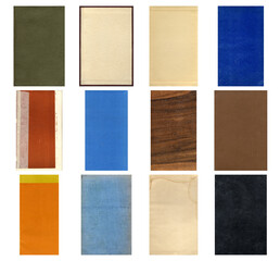 Fototapeta premium Paper and textile textures set. Blank retro pages and old book covers. Rough faded canvas surface. Perfect for background and vintage style design. Empty place for text.