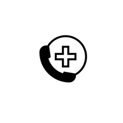 Emergency call glyph icon, medicine and healthcare, medical support sign vector graphics, a solid pattern on a white background, eps 10.