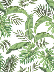 Tropische bladeren vector patroon. zomer botanische illustratie voor kleding, dekking, print, illustratie ontwerp.