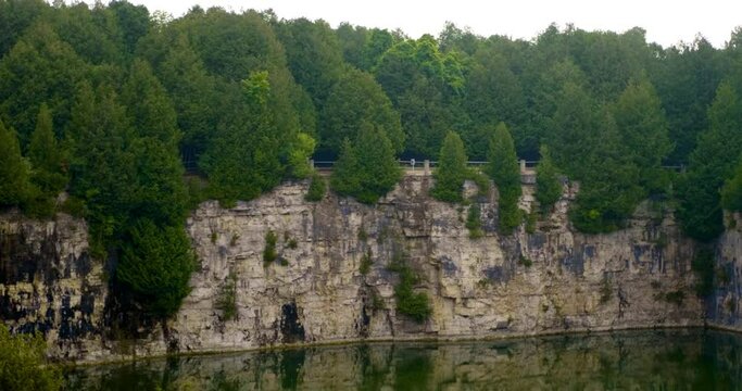 Popular swimming quarry in Elora Ontario