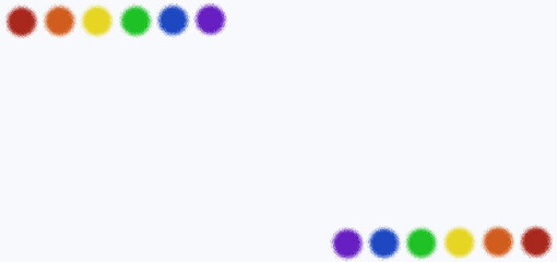 Blank white canvas with border of rainbow dots, space for text, copy, concept for LBG pride 