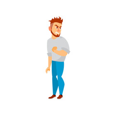 angry man threatening stranger cartoon vector. angry man threatening stranger character. isolated flat cartoon illustration