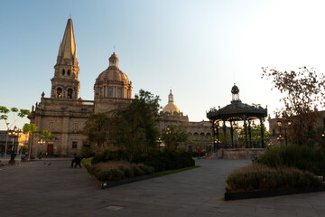 Fototapeta na wymiar Cathedral of the historic center of the city of Guadalajara Jalisco Mexico, Guadalajara concept