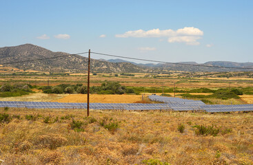 Solar energy field in southern Rhodes, Greece