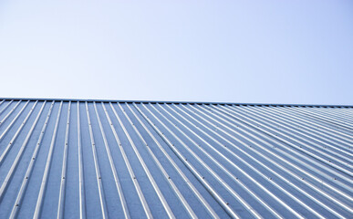 metal decking for the roof of the house against the sky