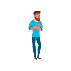bored man on museum excursion cartoon vector. bored man on museum excursion character. isolated flat cartoon illustration