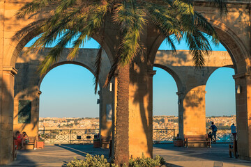 Maltese Architecture Arches during Sunset