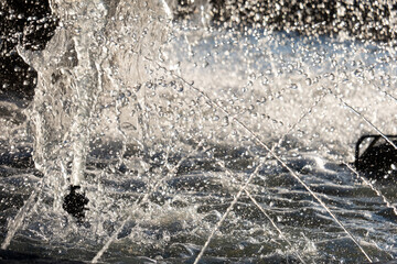 Fountain water jet detail, water concept, fountain decoration concept