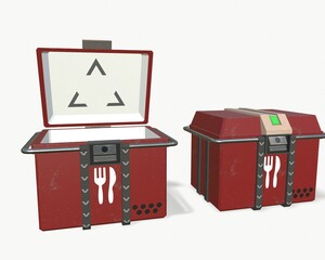 sci fi box food container 3d-illustration 3d-rendering