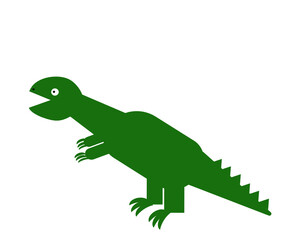 Happy and excited green dinosaur vector 