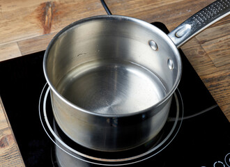 kettle of water on electric induction hob