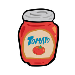 トマトの瓶のイラスト