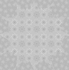 Gray minimal background, pattern with flowers