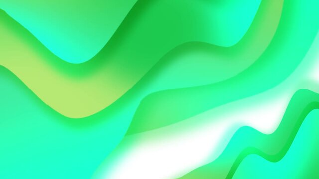 Abstract gren gradient wave. 3D liquid gradient colors shapes. Animated abstract background.