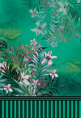 Fototapeta na wymiar flowers tropical animal print garden 
