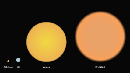 Stars sizes comparison. Comparison of different stars sizes vector design
