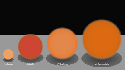 Stars sizes comparison. Comparison of different stars sizes vector design
