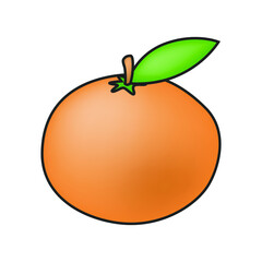 Tangerine Fruit Illustration Vector Style. Minimal Icon Cartoon Basic Srawn Sign. Vegetable Healthy Food Design.
