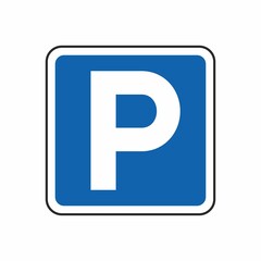 Parking road sign. Raster image.