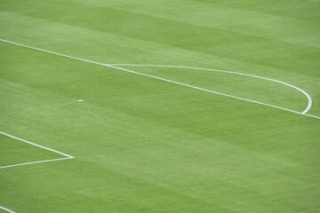 Obraz premium Green football field with nobody