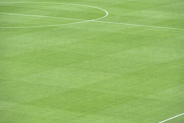 Obraz premium Green football field with nobody