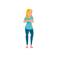 Fototapeta premium mocking woman talk with boyfriend cartoon vector. mocking woman talk with boyfriend character. isolated flat cartoon illustration