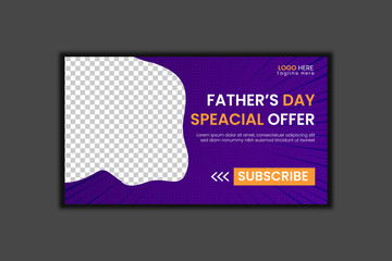Father's Day Youtube Thumbnail Design and web Banner