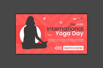 Yoga Day Youtube Thumbnail Design and Web Banner