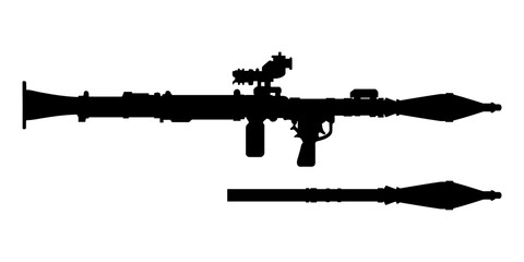 Silhouette of Anti-tank rocket grenade launcher - RPG 7 