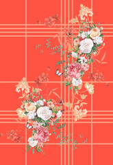 flowers bouquet paisley design print 