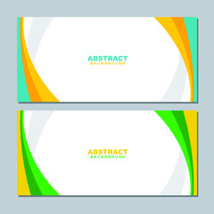 Illustration set vector of abstract white background color with yellow and green element. Good to use for banner, social media template, poster and flyer template, etc