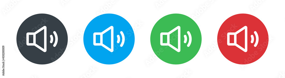 Poster Speaker icon set. volume icon vector. loudspeaker icon vector. sound symbol