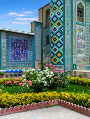 Tekiyeh Moaven ol-Molk ( Tekieh Moaven ) built in 1897 in Kermanshah.The structure is known for its dramatic and colorful tile mosaic panels.