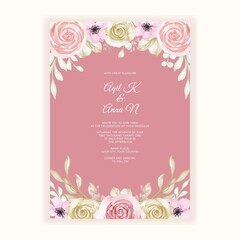 beautiful flower frame for wedding invitation