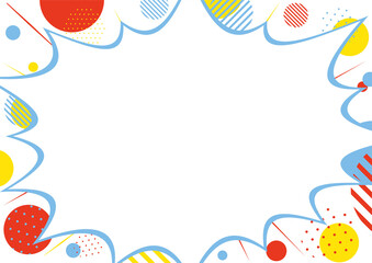 吹き出し　爽やかな配色のドット幾何学背景