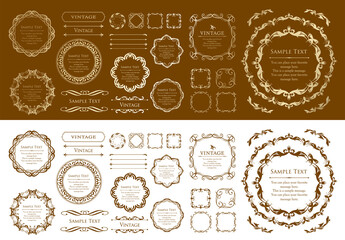 エレガントなフレームデザインセット