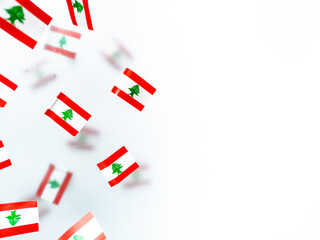 Lebanese Independence Day. November 22. Happy holiday Lebanon pride, memory, honor and patriotism. victory freedom. National flags foggy background.