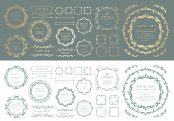 エレガントなフレームデザインセット