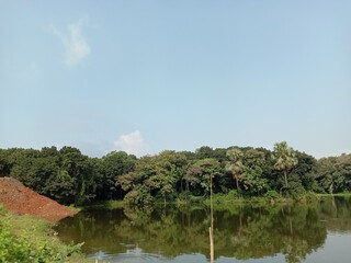 beautiful village view with nature