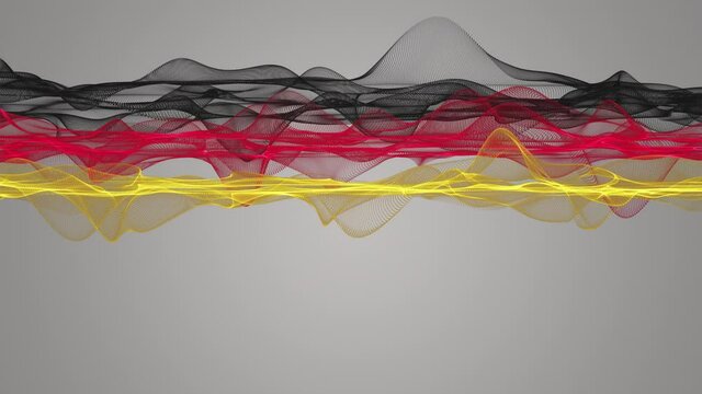 Fantastic German color wave animation in slow motion for sporting events and space for text, 4096x2304 loop 4K