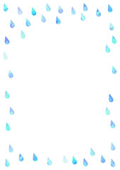 雨粒の装飾枠のイラスト