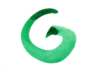 Brush ink watercolor hand drawn isolated on white background.