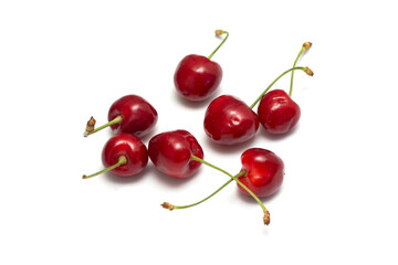 Obraz na płótnie Canvas ripe cherries on a white background