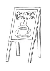 コーヒーショップの立て看板