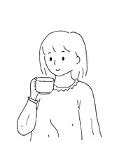 コーヒーを飲む女性